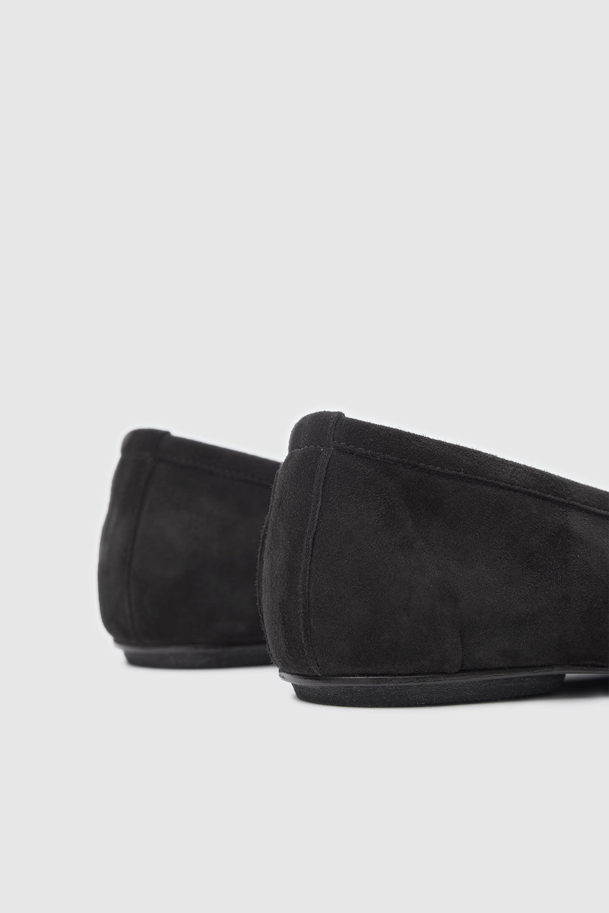 Split Toe Ballet Flats Black Suede