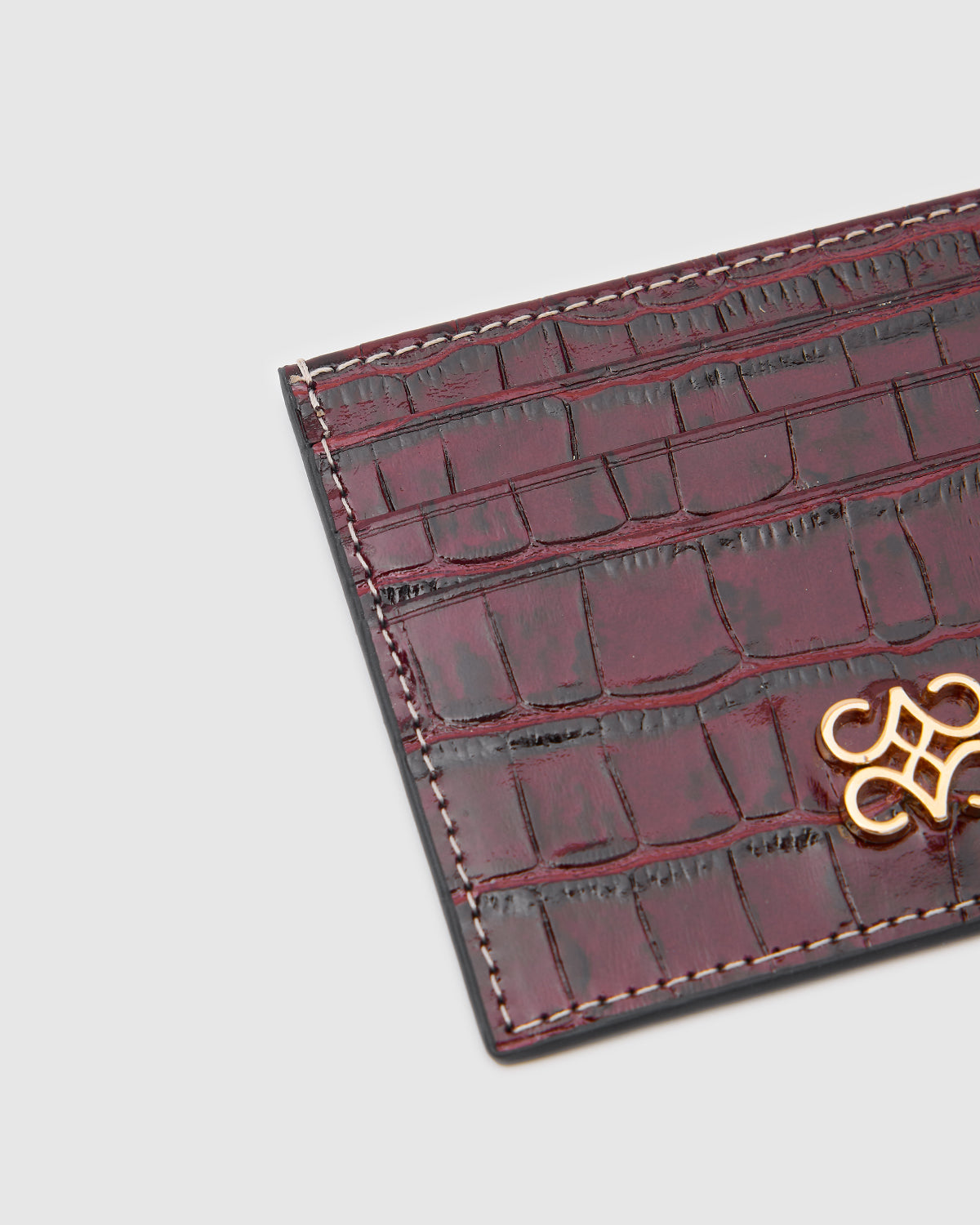 Cardholder Croco Burgundy