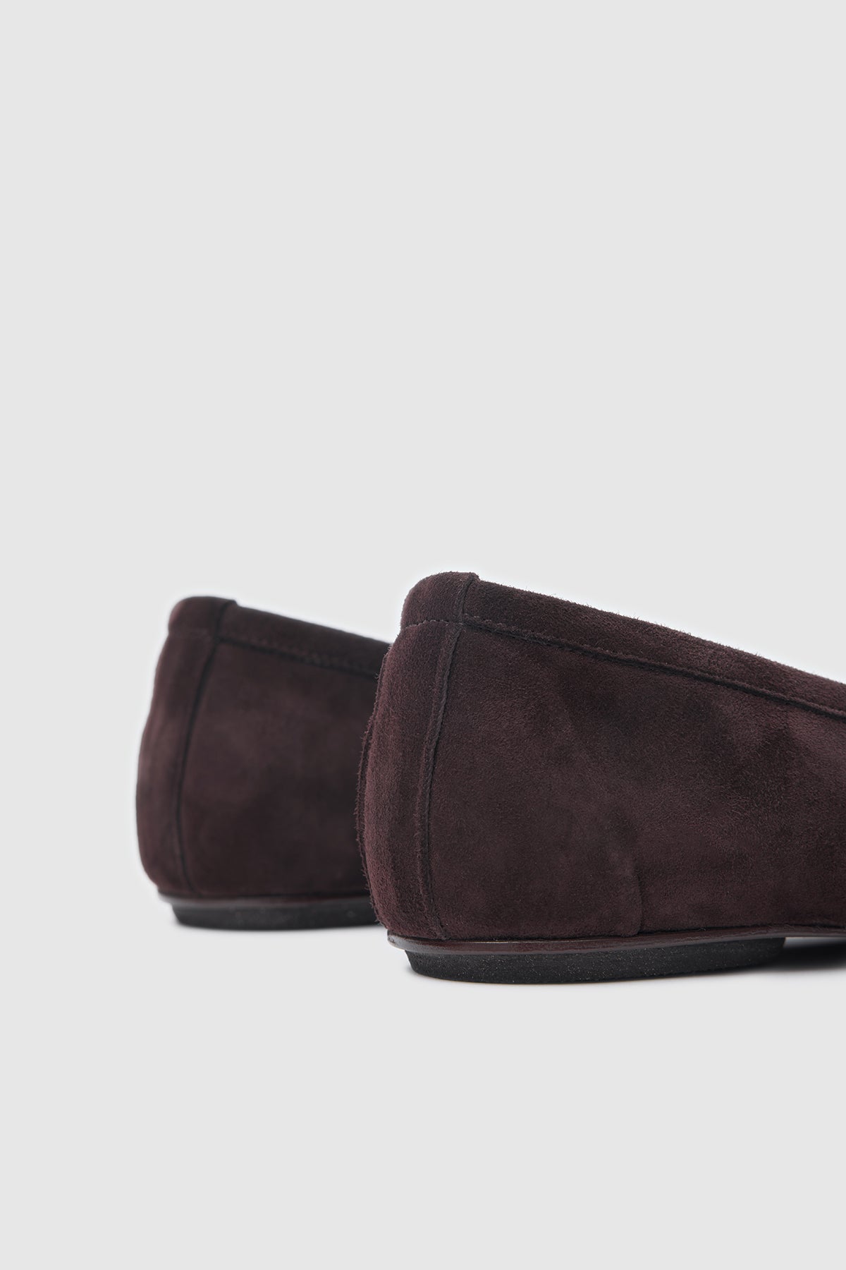Split Toe Ballet Flats Bitter Brown Suede