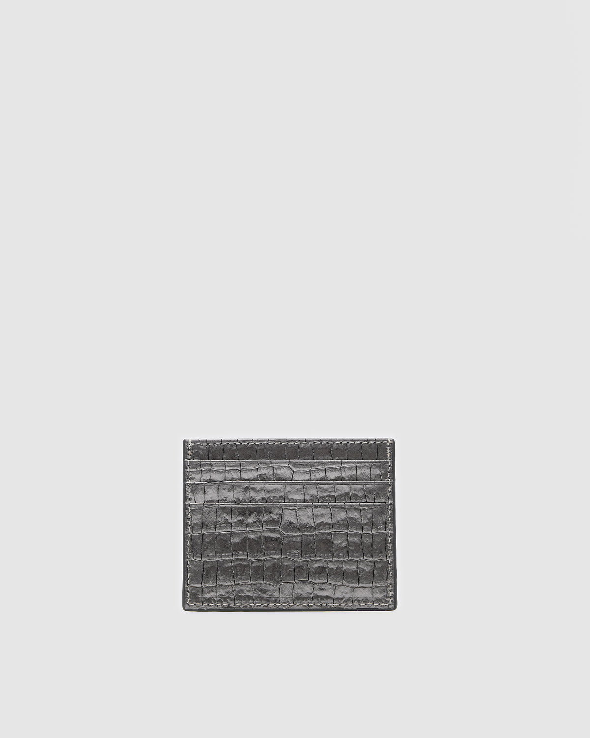 Cardholder Croco Silver Metallic