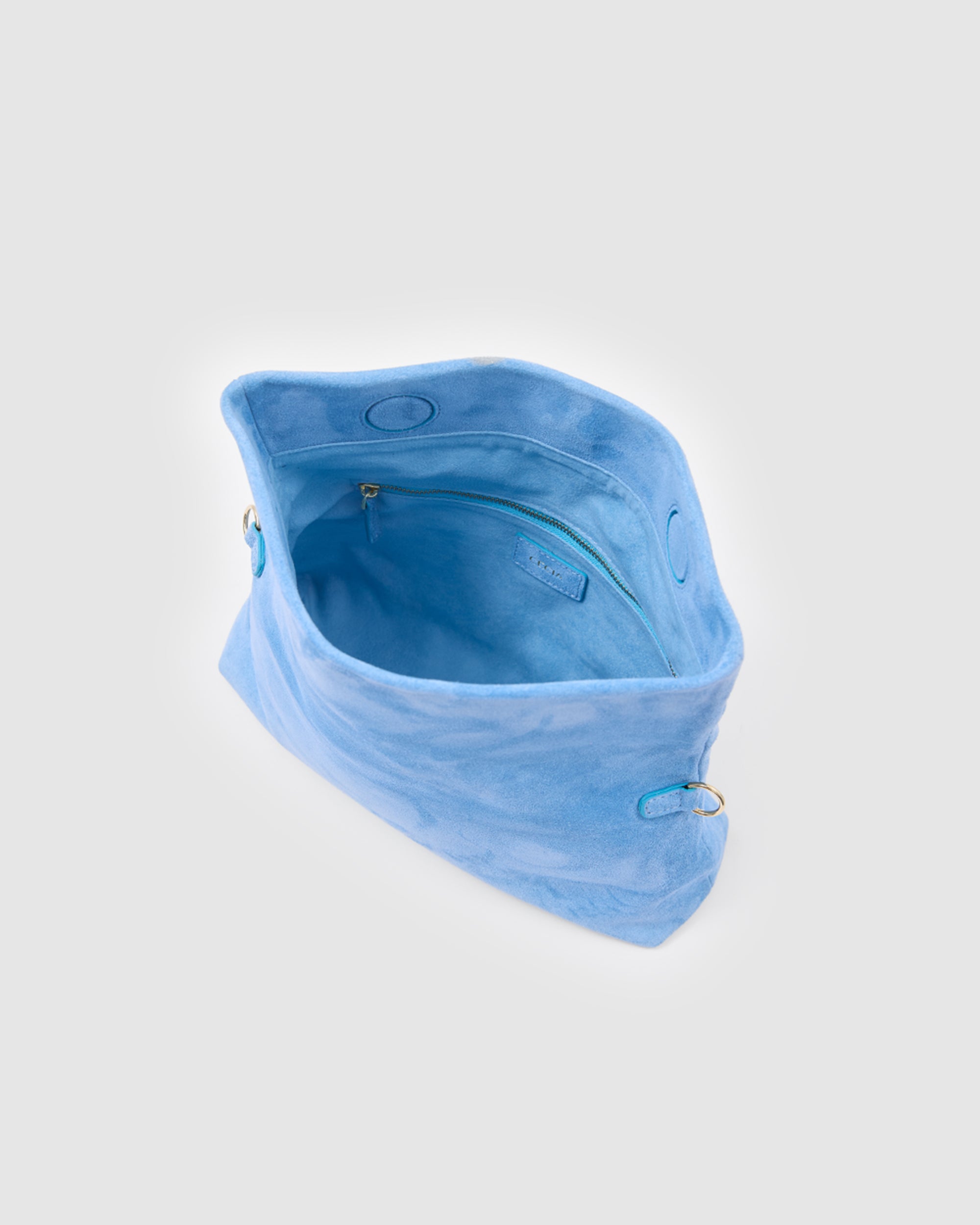 Ira Clutch Baby Blue Suede