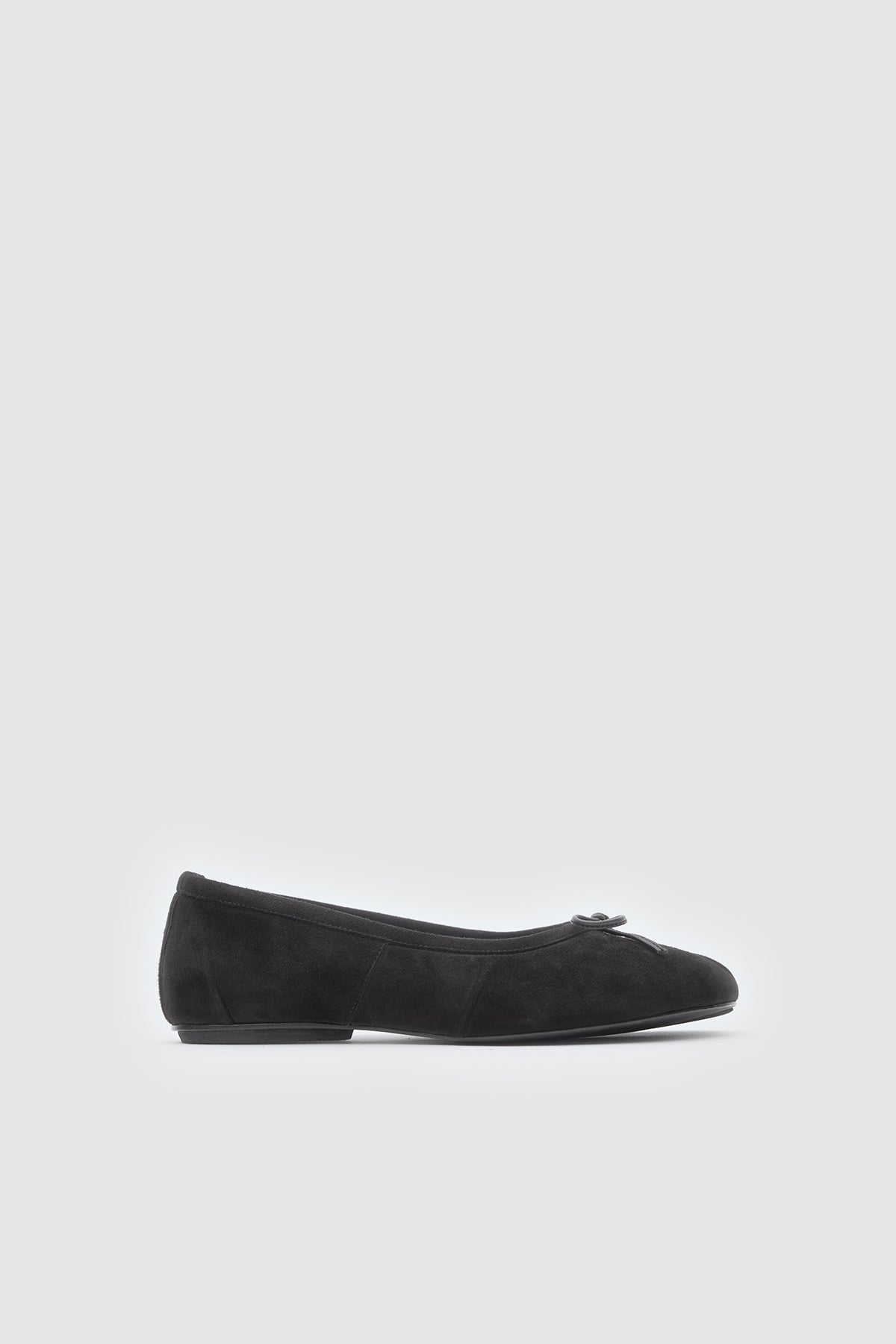 Split Toe Ballet Flats Black Suede