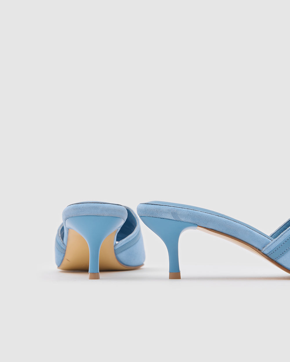 Isla Kitten Heels Baby Blue Suede