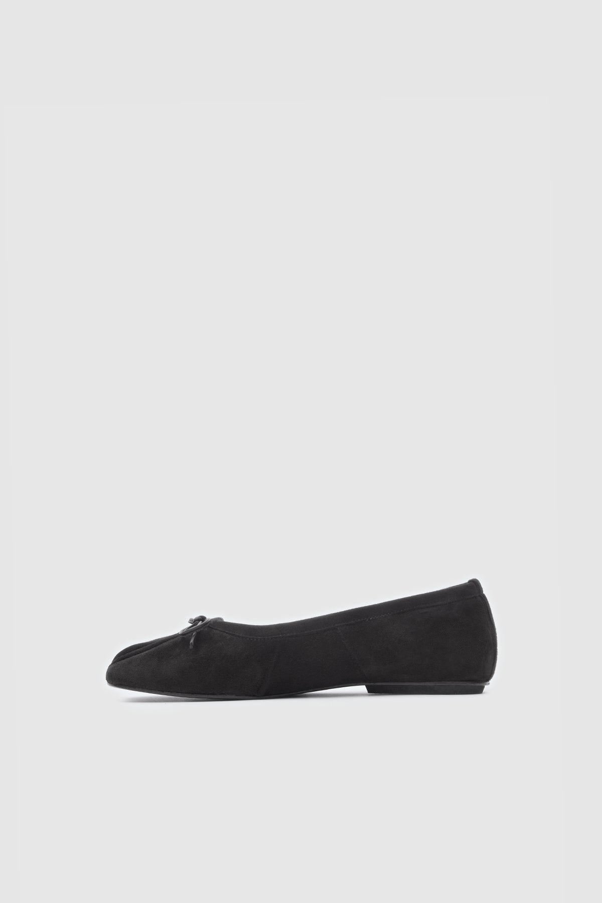 Split Toe Ballet Flats Black Suede