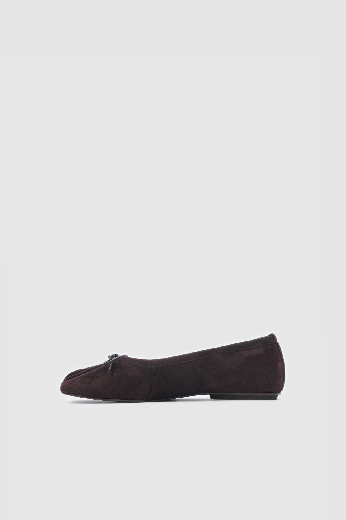 Split Toe Ballet Flats Bitter Brown Suede