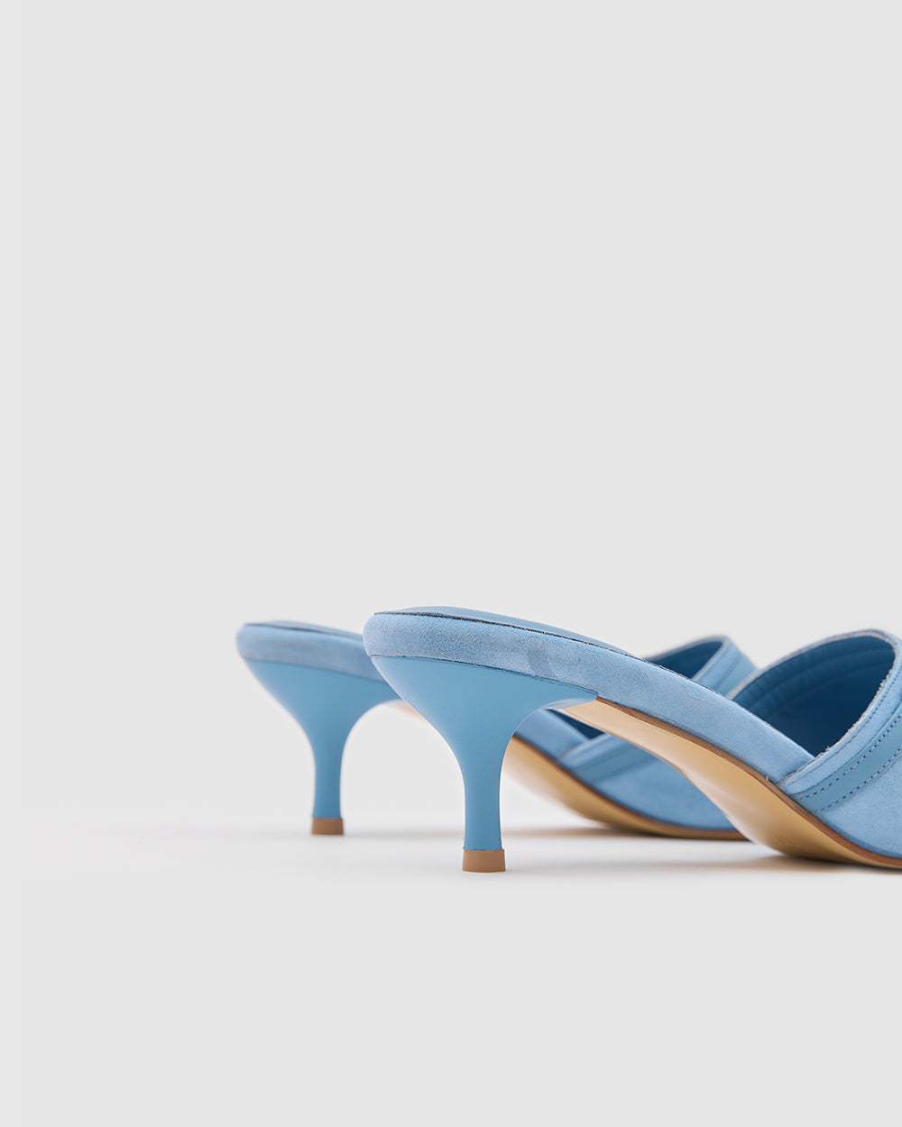 Isla Kitten Heels Baby Blue Suede