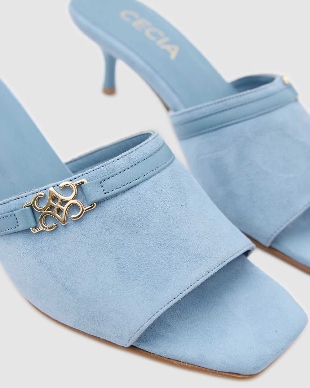 Isla Kitten Heels Baby Blue Suede