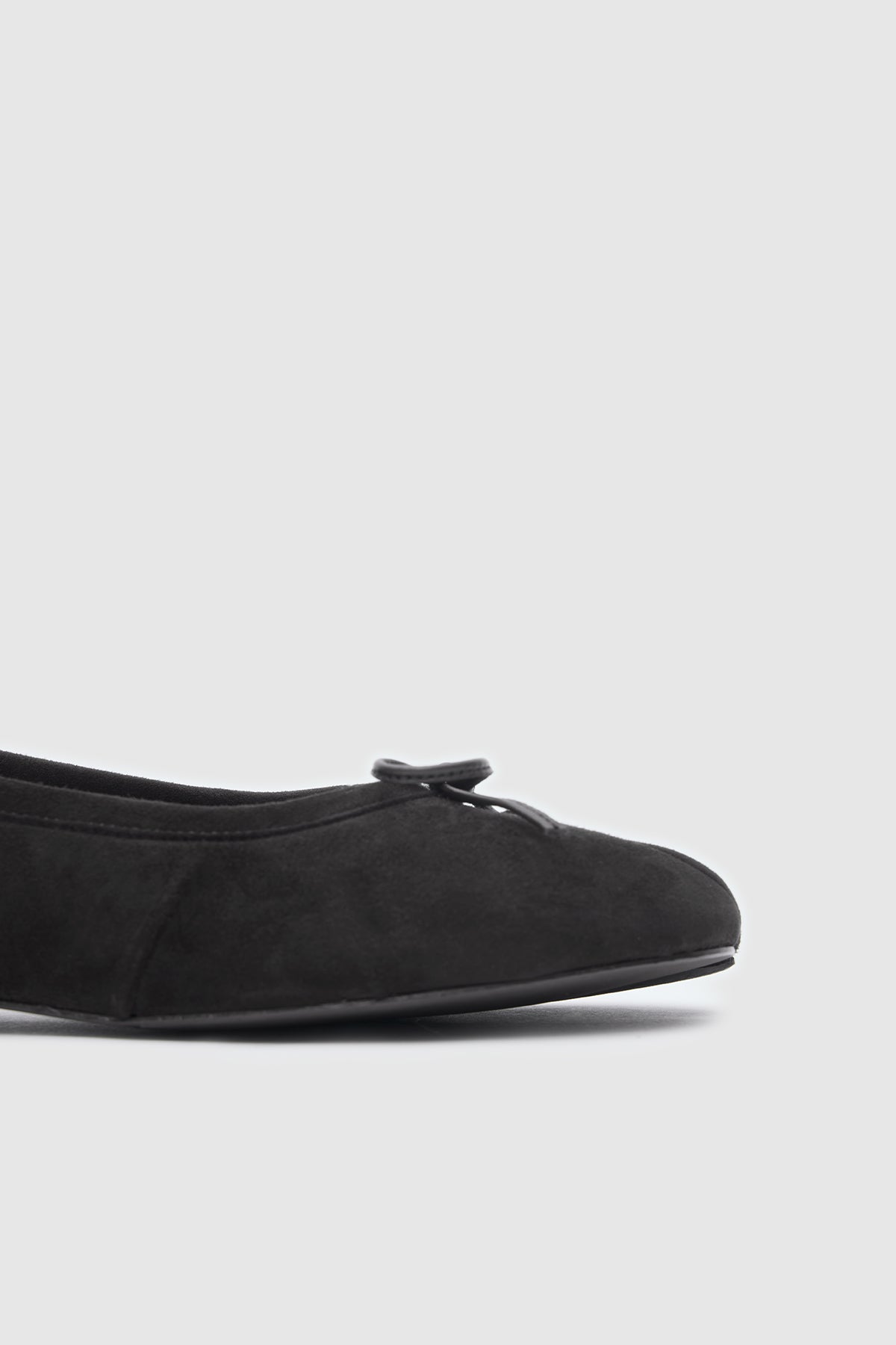 Split Toe Ballet Flats Black Suede