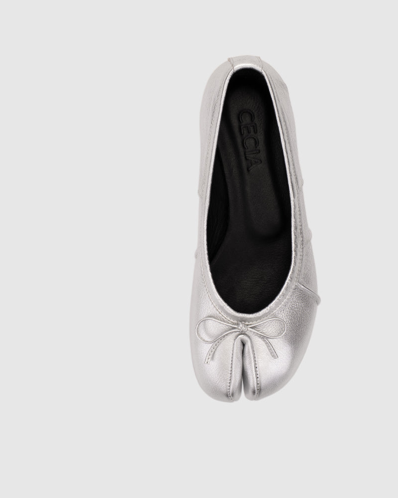Tabi Ballet Flats Silver