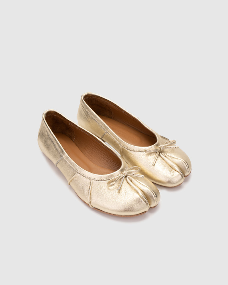 Tabi Ballet Flats Metallic Gold