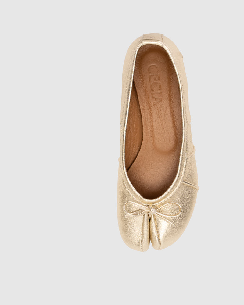 Tabi Ballet Flats Metallic Gold
