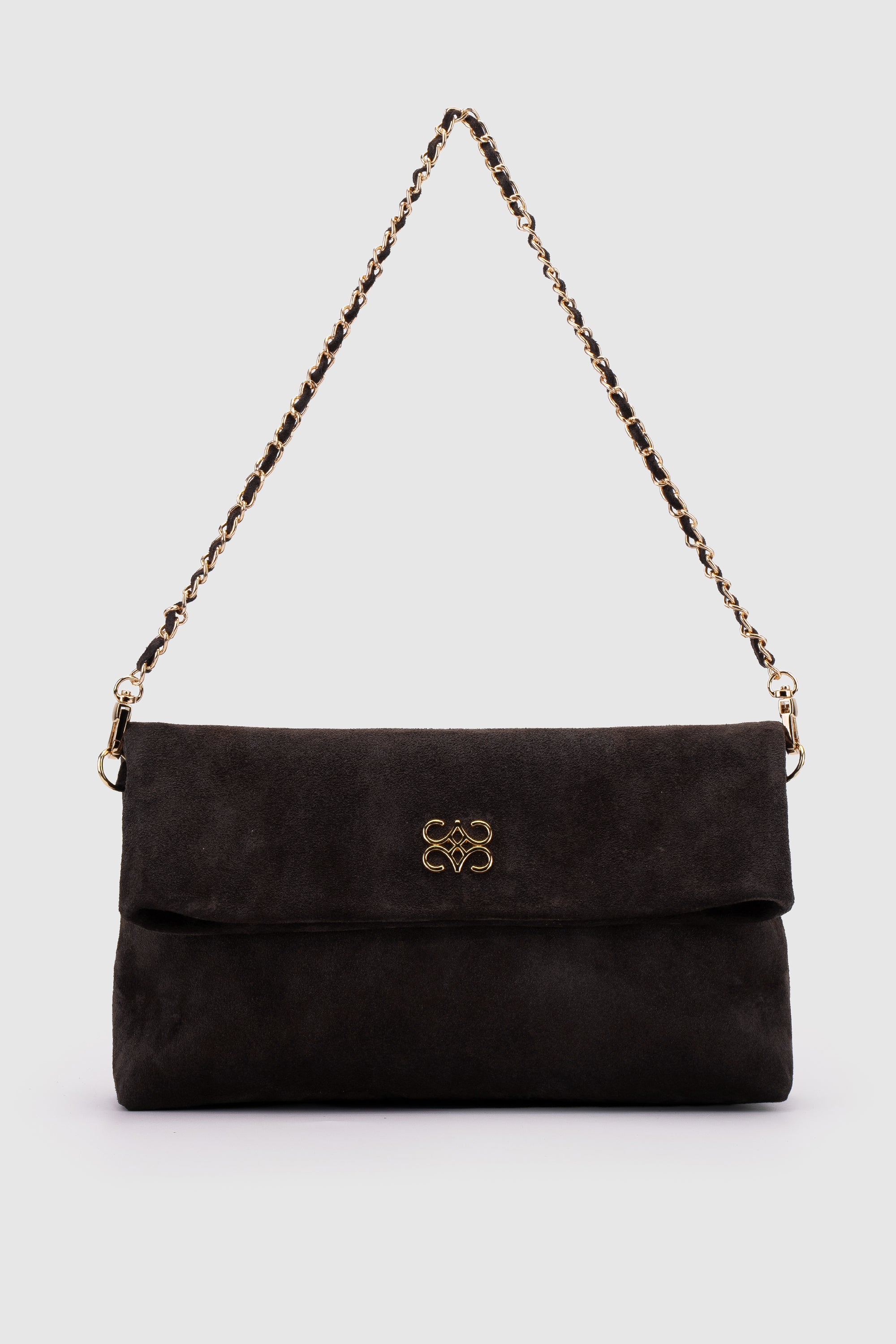 IRA CLUTCH ESPRESSO SUEDE