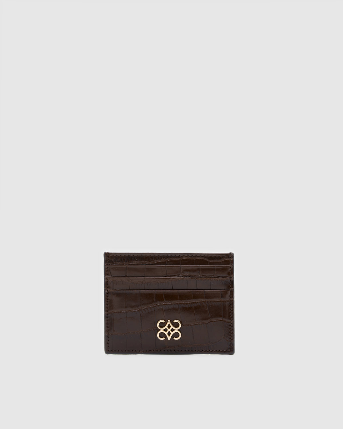 Cardholder Brown Croc