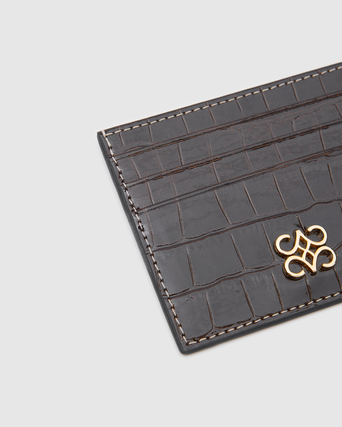 Cardholder Croco Silver Metallic