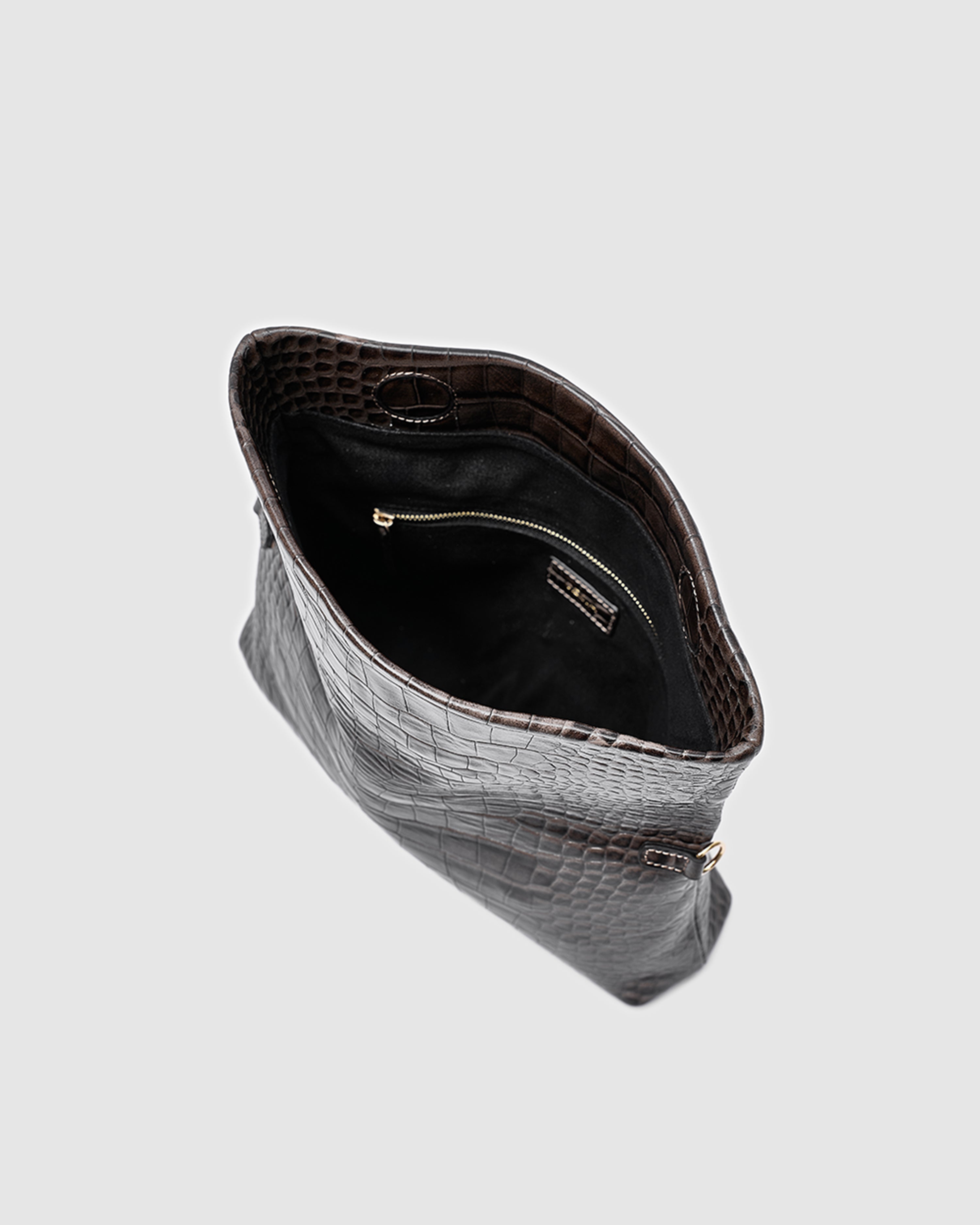 Ira Clutch Grey Croc