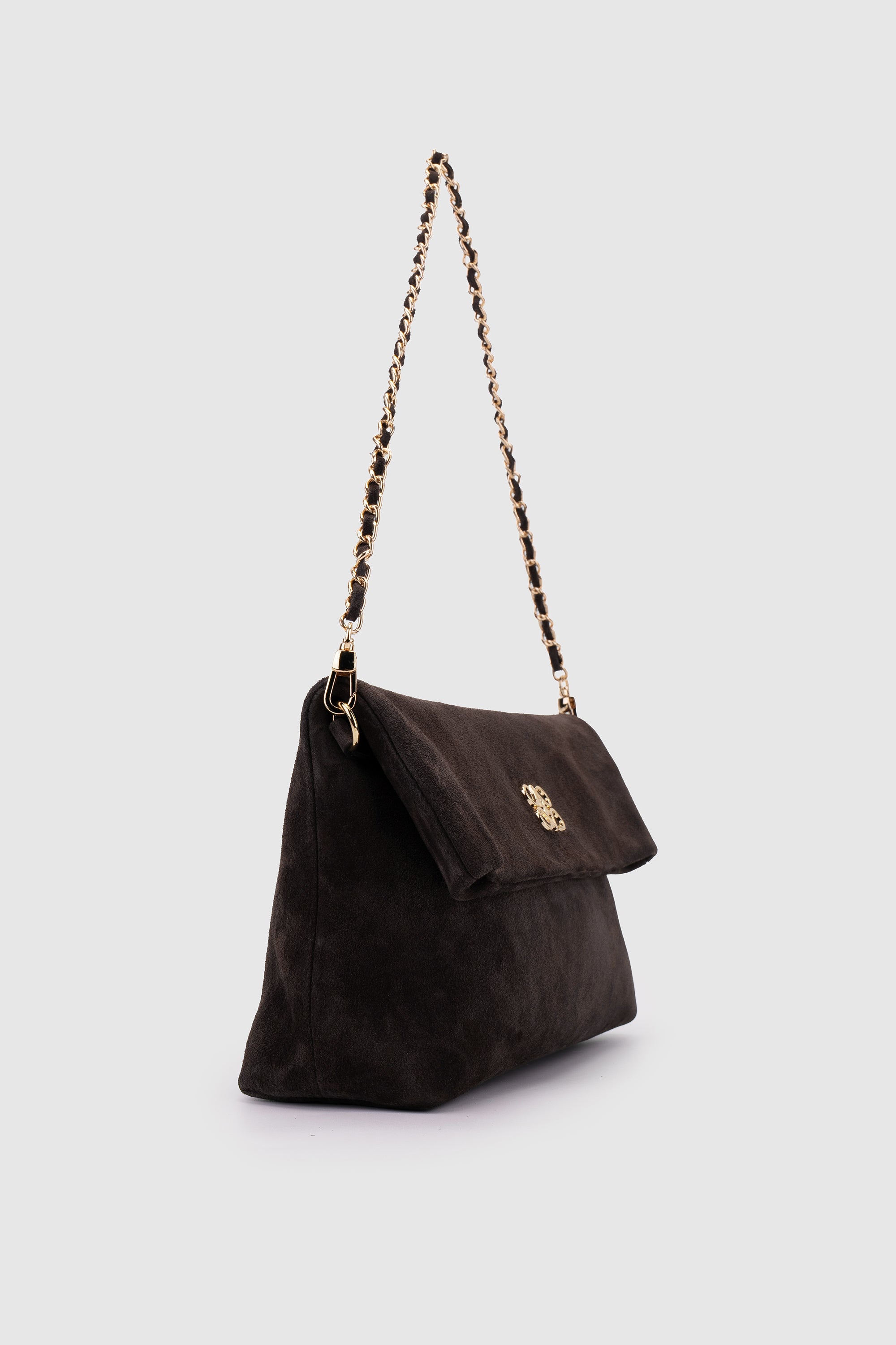 IRA CLUTCH ESPRESSO SUEDE