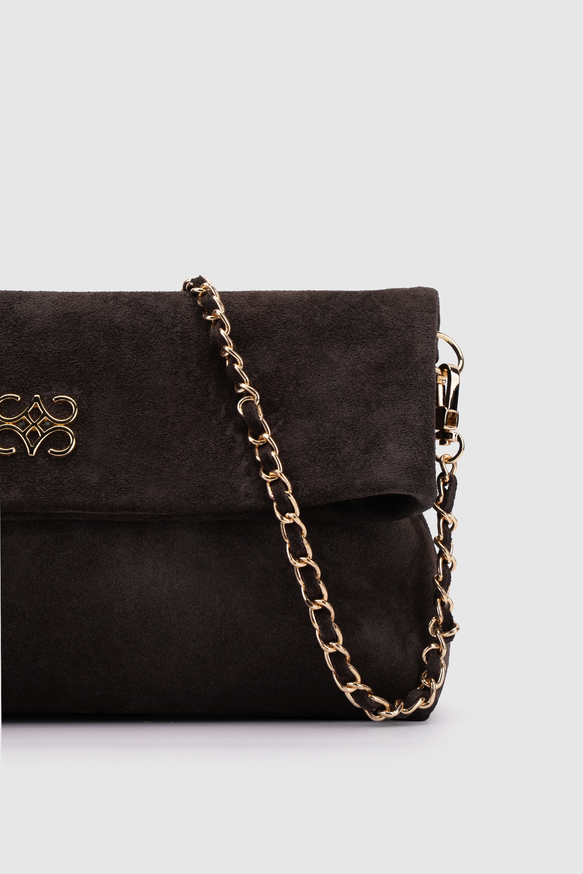 IRA CLUTCH ESPRESSO SUEDE