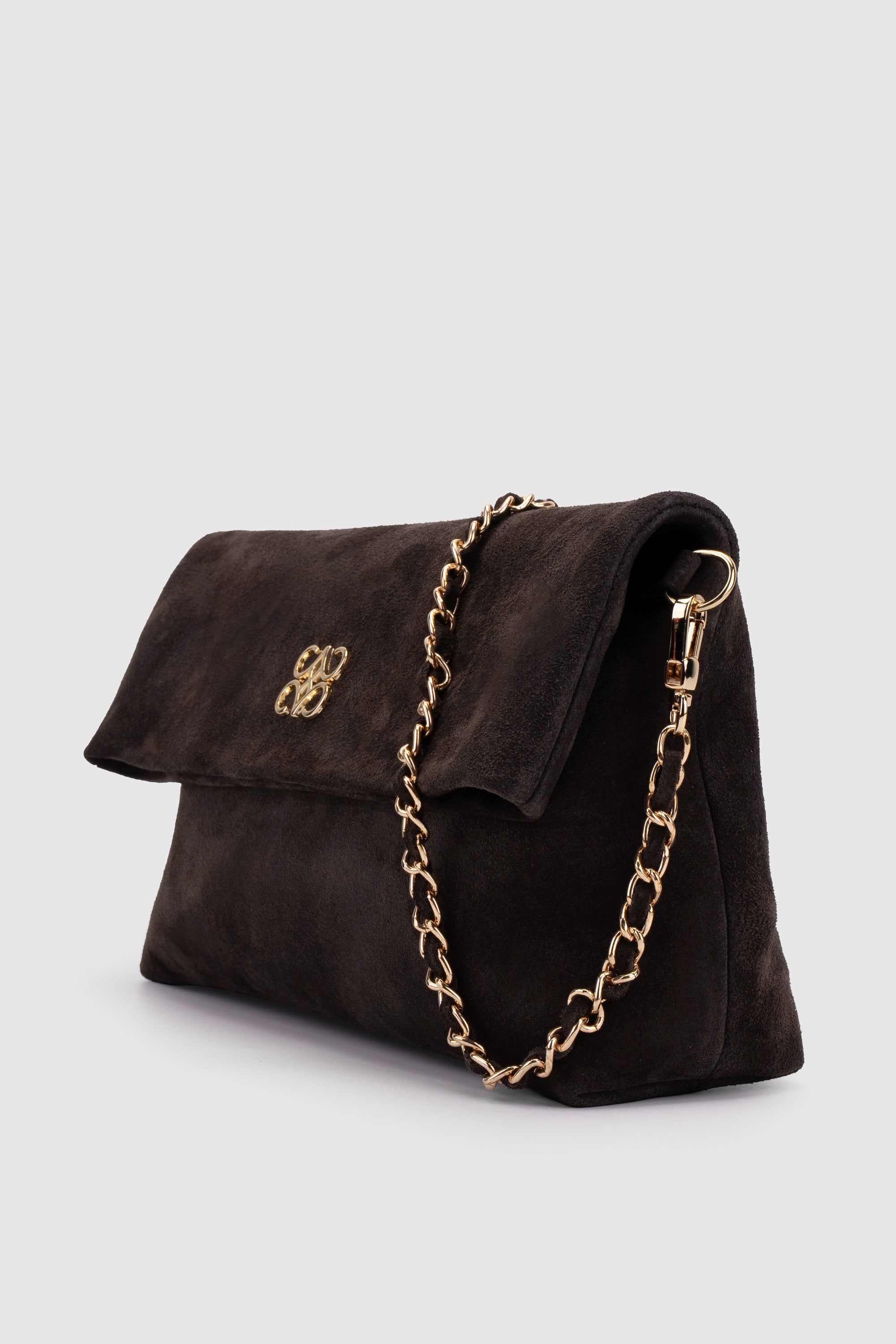 IRA CLUTCH ESPRESSO SUEDE