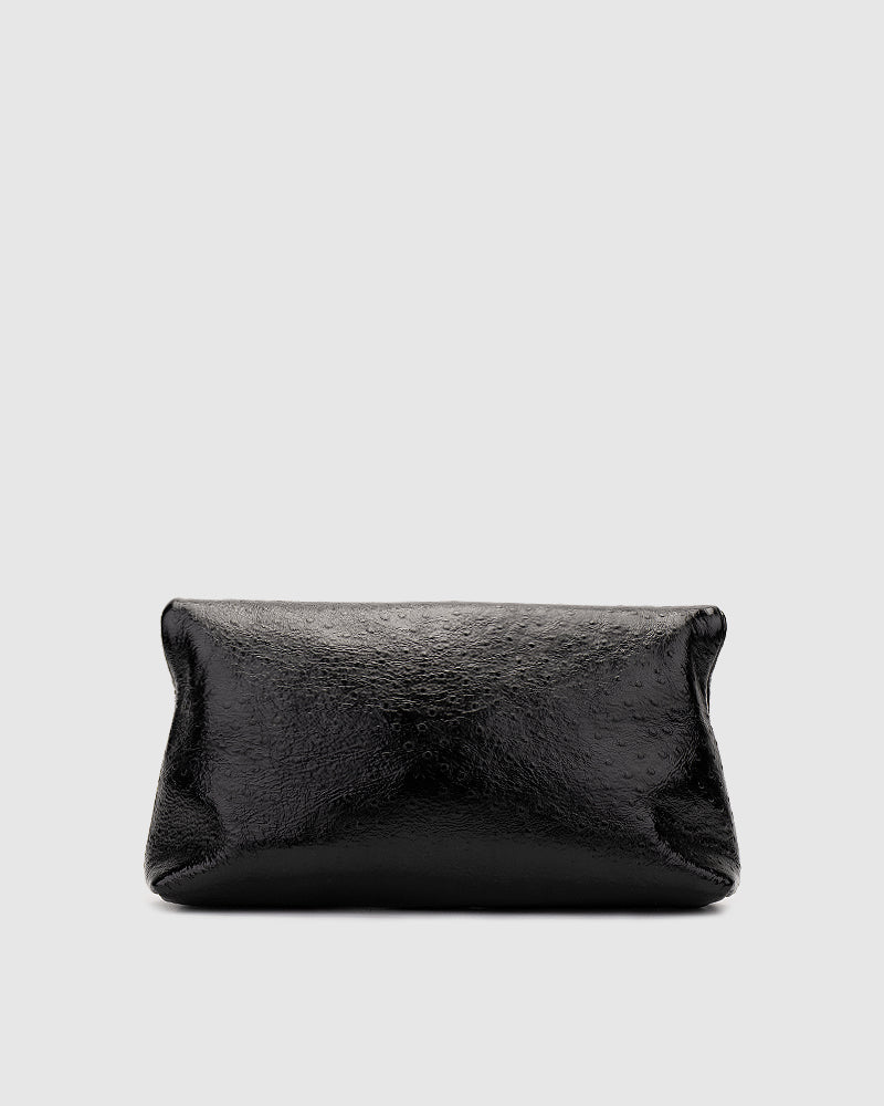 Ira Clutch Ostrich Black