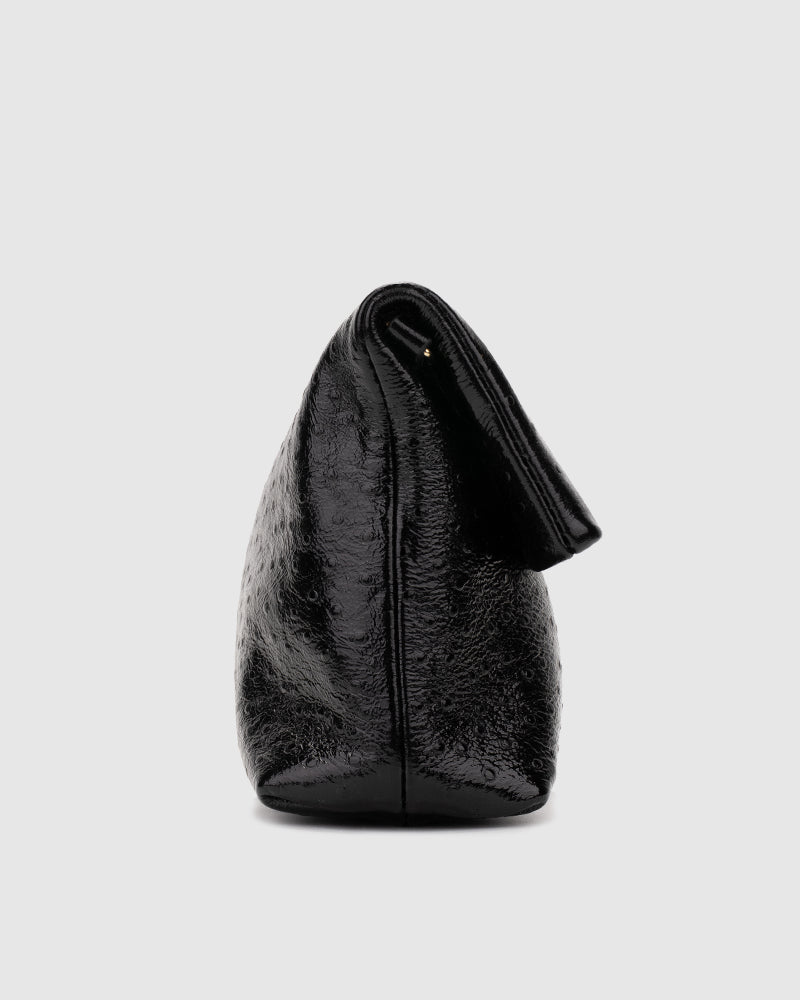Ira Clutch Ostrich Black