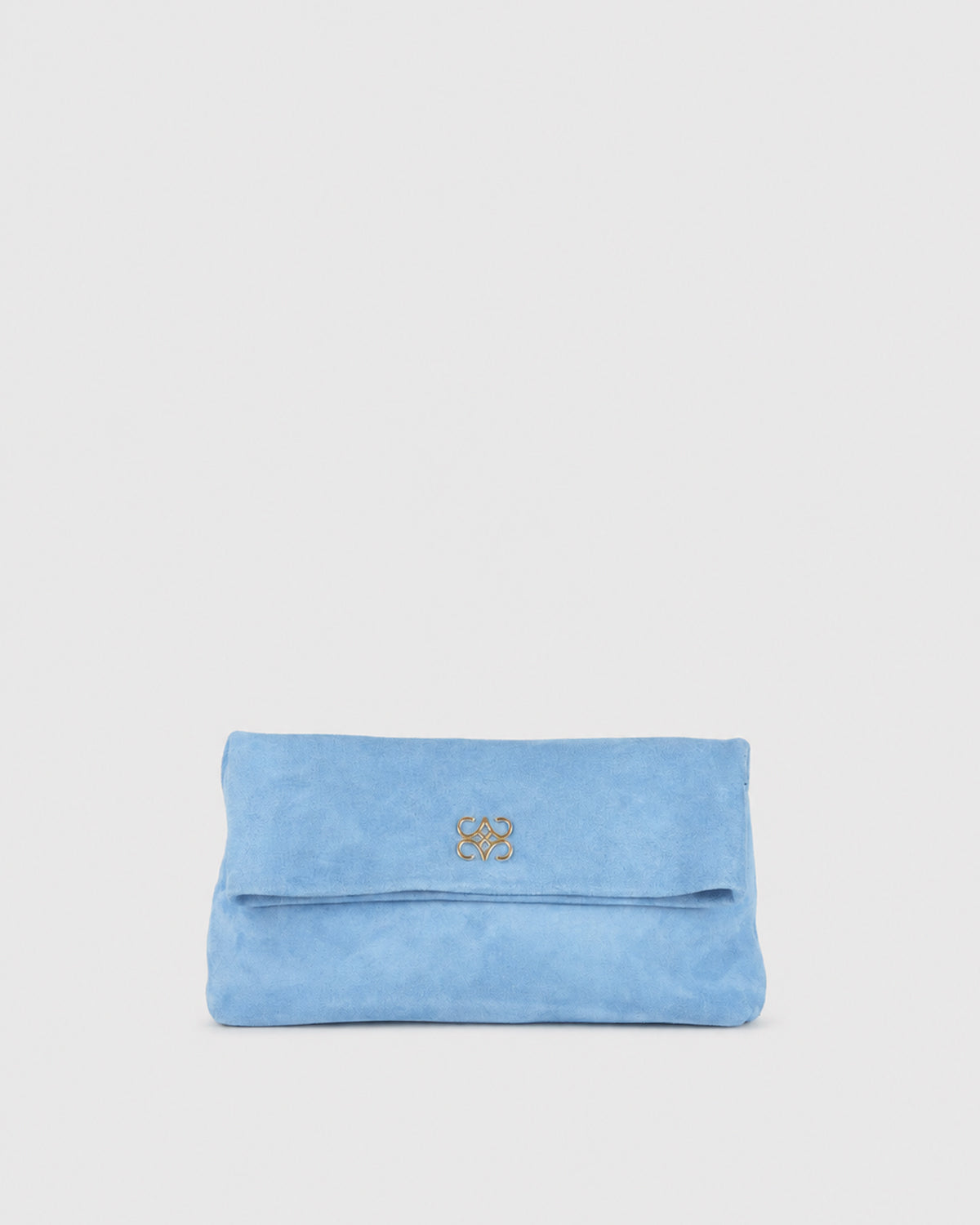 Ira Clutch Baby Blue Suede