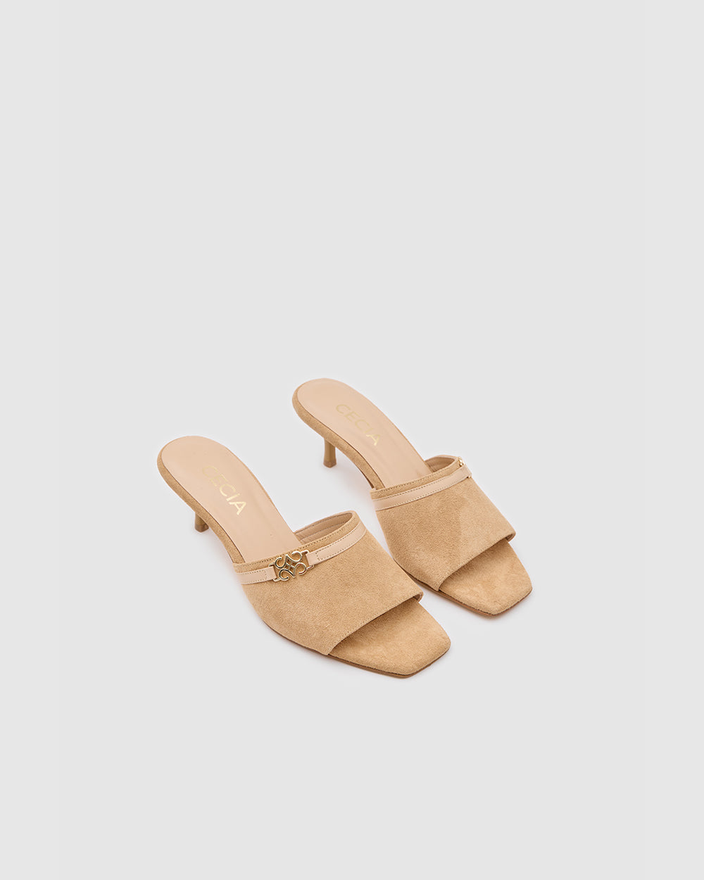 Isla Kitten Heels Beige Suede