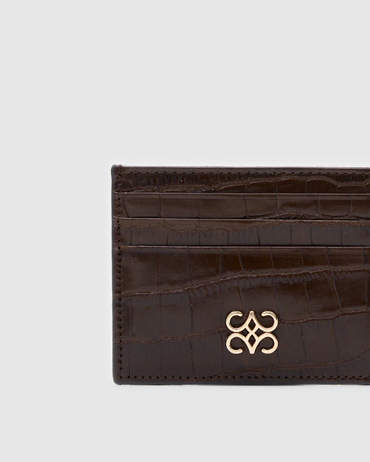 Cardholder Brown Croc